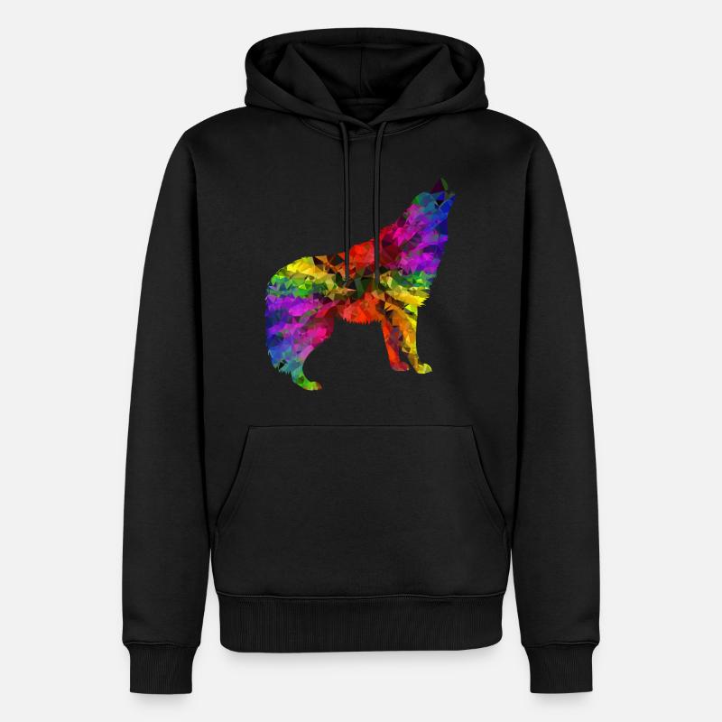 Rainbow Wolf Edition 2 - Sweat à capuche Premium bio Homme - noir