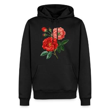 Roses Plant - Sweat à capuche Premium bio Homme - noir - Devant - Nico (187cm)