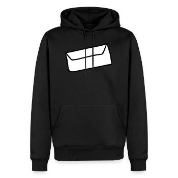 Briefumschlag envelope Brief letter Symbol - Männer Premium Bio Hoodie - Schwarz - Vorne - Nico (187cm)