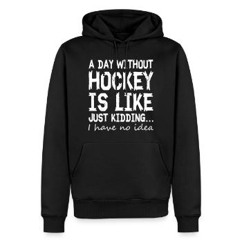 Hockey Sport Drôle Dicton - Sweat à capuche Premium bio Homme - noir - Devant - Nico (187cm)