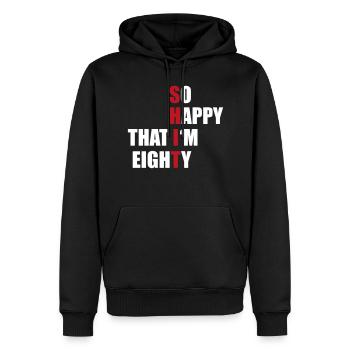 80 - Sweat à capuche Premium bio Homme - noir - Devant - Nico (187cm)