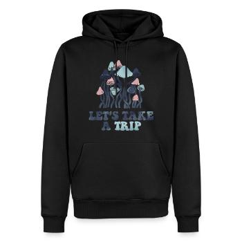 PARTONS EN VOYAGE - Sweat à capuche Premium bio Homme - noir - Devant - Nico (187cm)