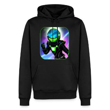 Weltraum Astronaut - Männer Premium Bio Hoodie - Schwarz - Vorne - Nico (187cm)