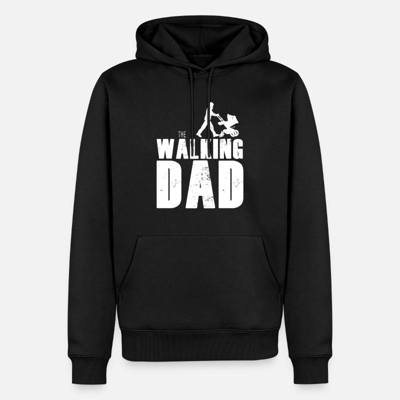 Le papa marche - Sweat à capuche Premium bio Homme - noir