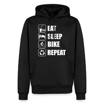 Eat,sleep,bike,repeat Fahrrad T-shirt - Männer Premium Bio Hoodie - Schwarz - Vorne - Nico (187cm)