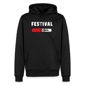Festival Loading T-Shirt! - Men’s Premium Organic Hoodie - black - Front - Nico (187cm)