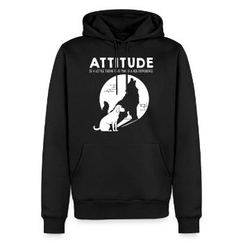 Attitude - Dog - Männer Premium Bio Hoodie - Schwarz - Vorne - Nico (187cm)