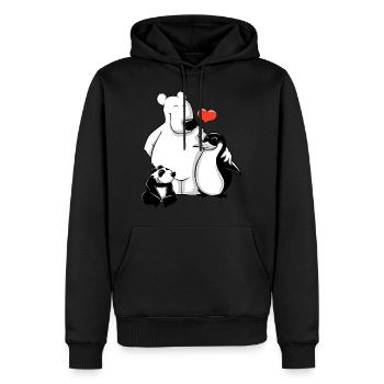 Petit panda - Sweat à capuche Premium bio Homme - noir - Devant - Nico (187cm)