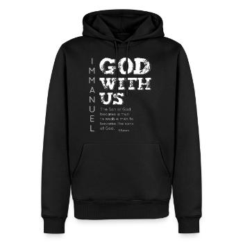 Immanuel, Gott mit uns wahre Weihnachten Bedeutung - Männer Premium Bio Hoodie - Schwarz - Vorne - Nico (187cm)