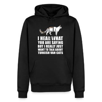 Angora turc Cat cadeau mignon - Sweat à capuche Premium bio Homme - noir - Devant - Nico (187cm)
