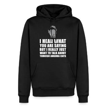 Angora turc Cat cadeau mignon - Sweat à capuche Premium bio Homme - noir - Devant - Nico (187cm)