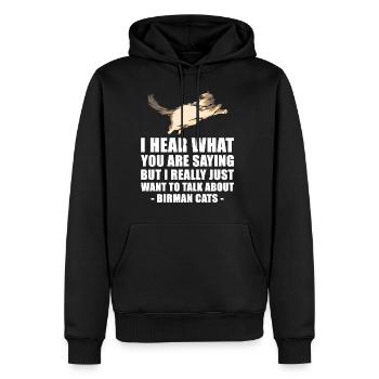 Birman Katze nettes Geschenk - Männer Premium Bio Hoodie - Schwarz - Vorne - Nico (187cm)