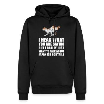 Japanische Stump Schwanz Katze nettes Geschenk - Männer Premium Bio Hoodie - Schwarz - Vorne - Nico (187cm)
