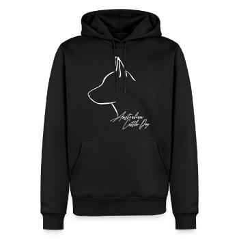 AUSTRALIAN CATTLE DOG Profile Wilsigns - Men’s Premium Organic Hoodie - black - Front - Nico (187cm)