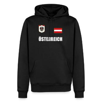 Austria Austrian flag jersey football - Men’s Premium Organic Hoodie - black - Front - Nico (187cm)