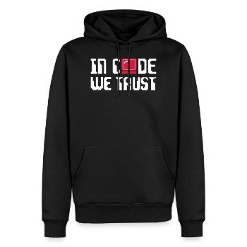 Nerd - Männer Premium Bio Hoodie - Schwarz - Vorne - Nico (187cm)