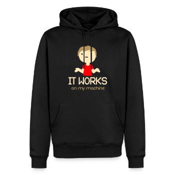 Es funktioniert auf meiner Maschine! - Geschenk - Männer Premium Bio Hoodie - Schwarz - Vorne - Nico (187cm)