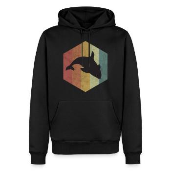 Orca - Sweat à capuche Premium bio Homme - noir - Devant - Nico (187cm)