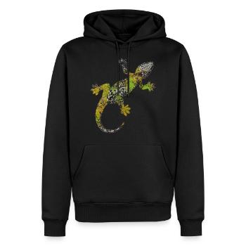 Gecko Iguana Reptile Lizard Animal Gift - Men’s Premium Organic Hoodie - black - Front - Nico (187cm)