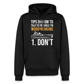 Woodworking Tips T-shirt drôle de charpentier - Sweat à capuche Premium bio Homme - noir - Devant - Nico (187cm)