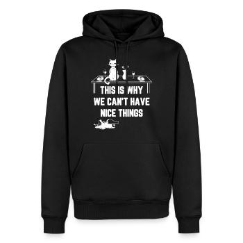 This Is Why We Can t Have Nice Things - Men’s Premium Organic Hoodie - black - Front - Nico (187cm)