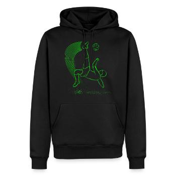 footballeur - Sweat à capuche Premium bio Homme - noir - Devant - Nico (187cm)
