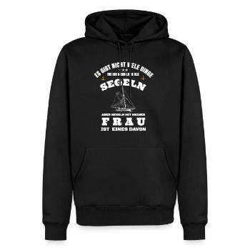 Segeln mit meiner Frau,Segler - Männer Premium Bio Hoodie - Schwarz - Vorne - Nico (187cm)
