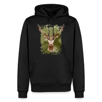 deer - Men’s Premium Organic Hoodie - black - Front - Nico (187cm)