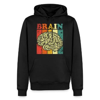 Gehirn - Männer Premium Bio Hoodie - Schwarz - Vorne - Nico (187cm)