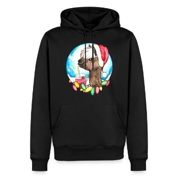 Süßes Alpaka Weihnachten Geschenk xmas Nikolaus - Männer Premium Bio Hoodie - Schwarz - Vorne - Nico (187cm)