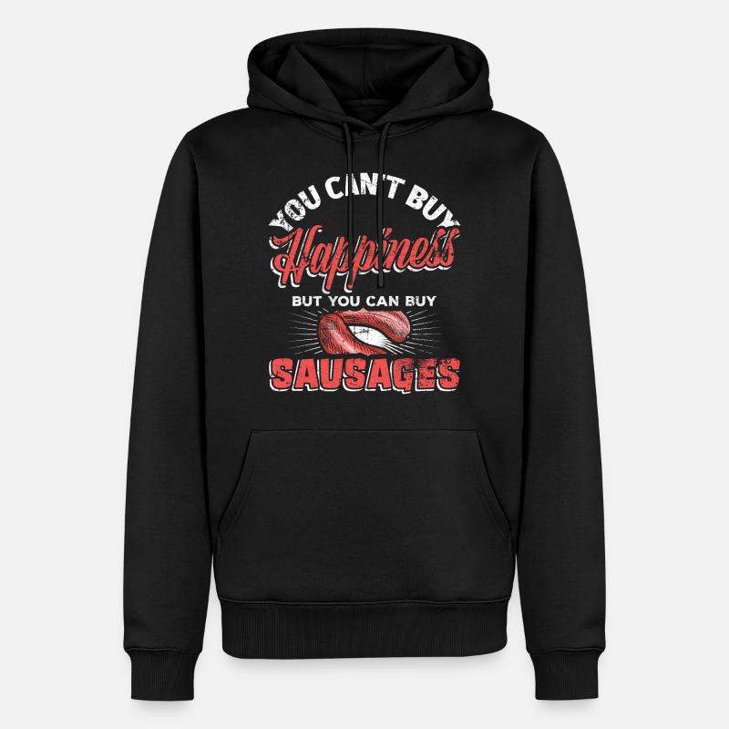 Würstchen Fleischer Wurst - Männer Premium Bio Hoodie - Schwarz