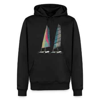 La voile de plage est un sport de loisirs - Sweat à capuche Premium bio Homme - noir - Devant - Nico (187cm)