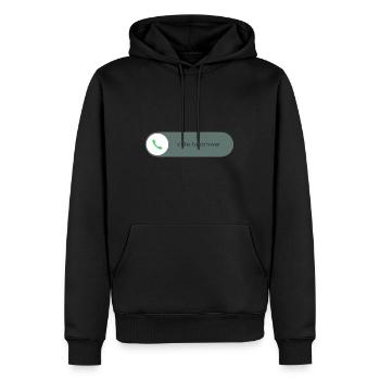 INCOMING CALL Slide to Answer Anruf PHONE HANDY - Männer Premium Bio Hoodie - Schwarz - Vorne - Nico (187cm)
