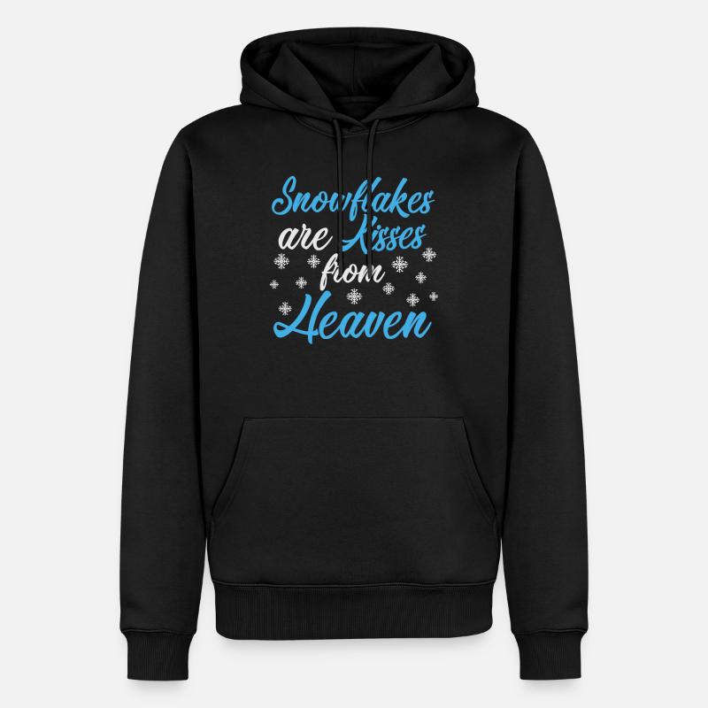 Schneeflocken - Männer Premium Bio Hoodie - Schwarz