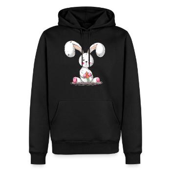 Niedliches Kaninchen Cartoon Frohe Ostern Geschenk - Männer Premium Bio Hoodie - Schwarz - Vorne - Nico (187cm)
