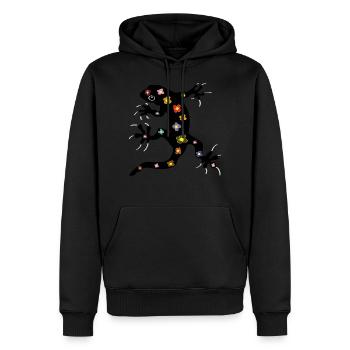 salamandre - Sweat à capuche Premium bio Homme - noir - Devant - Nico (187cm)