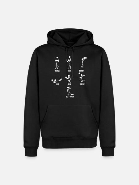 Volleyball Sixpack - Männer Premium Bio Hoodie - Schwarz