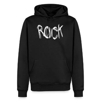rock - Sweat à capuche Premium bio Homme - noir - Devant - Nico (187cm)