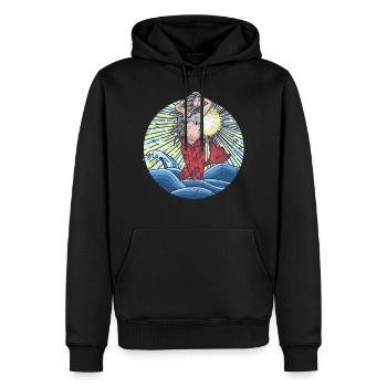 Vintage mermaid - Sweat à capuche Premium bio Homme - noir - Devant - Nico (187cm)