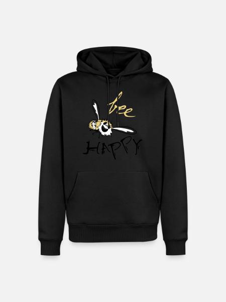 bee happy - Men’s Premium Organic Hoodie - black