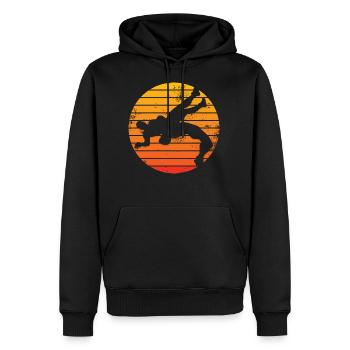 Retro wrestler - Men’s Premium Organic Hoodie - black - Front - Nico (187cm)