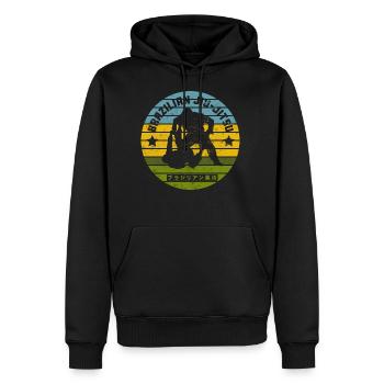 Brazilian Jiu-Jitsu Vintage - Männer Premium Bio Hoodie - Schwarz - Vorne - Nico (187cm)