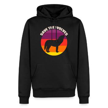 Save the Wolves - Men’s Premium Organic Hoodie - black - Front - Nico (187cm)