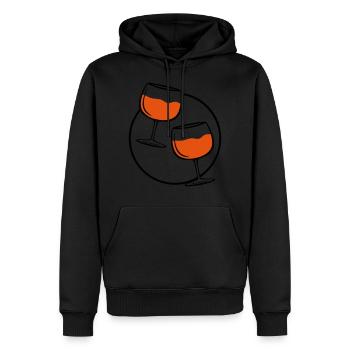 cercle de verre de vin rouge - Sweat à capuche Premium bio Homme - noir - Devant - Nico (187cm)