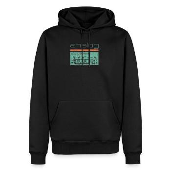 Conception de synthétiseur vintage analogique - Acid Nerd - Sweat à capuche Premium bio Homme - noir - Devant - Nico (187cm)