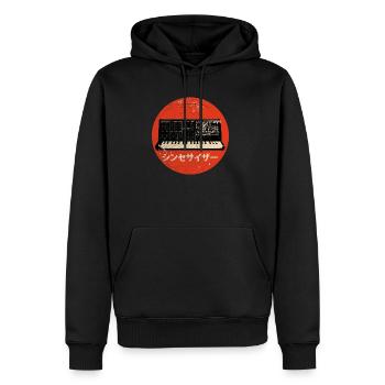 Vintage Synthesizer - Japanischer Synth Analog Retro - Männer Premium Bio Hoodie - Schwarz - Vorne - Nico (187cm)