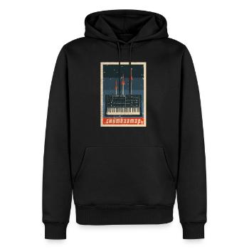 Vintage Sowjetischer Synthesizer - Analoges UdSSR-Design - Männer Premium Bio Hoodie - Schwarz - Vorne - Nico (187cm)