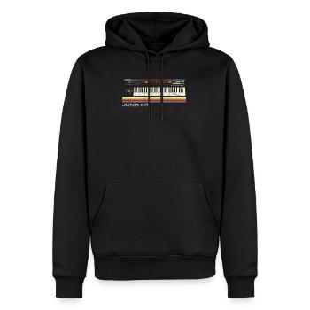 Vintage Juno60 Synthétiseur Schématique - Analogique - Sweat à capuche Premium bio Homme - noir - Devant - Nico (187cm)