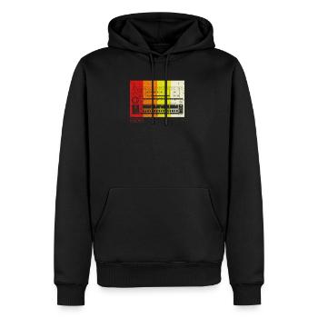Analog Vintage Drum Machine - Retro 808 Nerd - Männer Premium Bio Hoodie - Schwarz - Vorne - Nico (187cm)