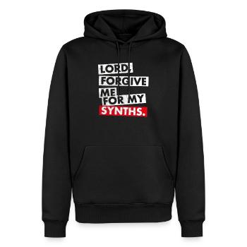 Synthesizer Analog Synth Techno Acid Decay Lord - Men’s Premium Organic Hoodie - black - Front - Nico (187cm)